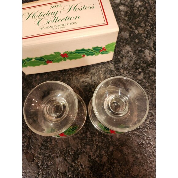 Vintage 1981 Avon Holiday Hostess Collection Holiday Candlestick Set Of 2. - Picture 4 of 6